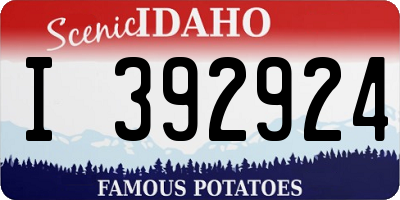 ID license plate I392924