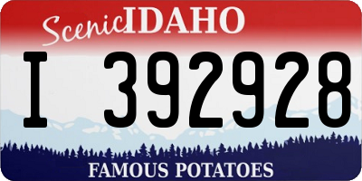 ID license plate I392928