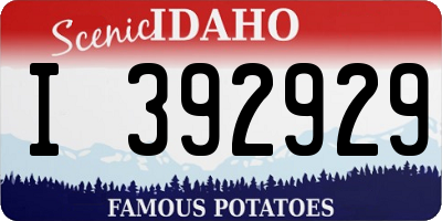 ID license plate I392929