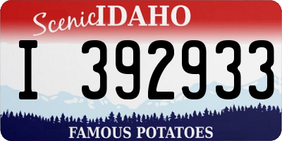 ID license plate I392933