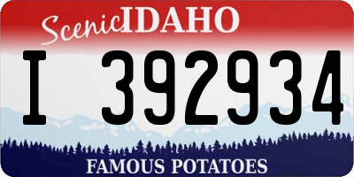 ID license plate I392934