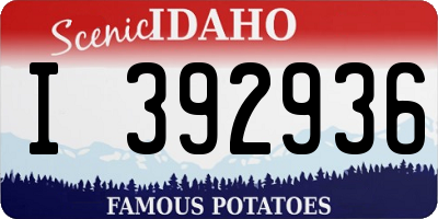 ID license plate I392936