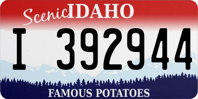 ID license plate I392944