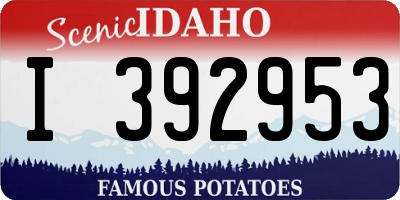 ID license plate I392953