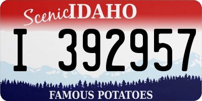 ID license plate I392957