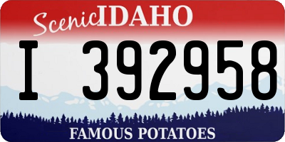 ID license plate I392958