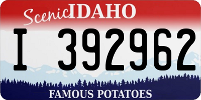 ID license plate I392962