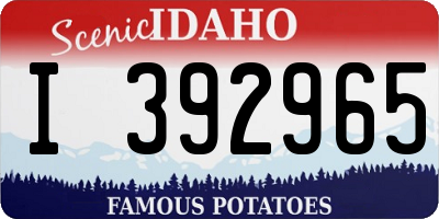 ID license plate I392965