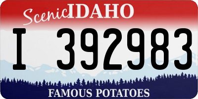 ID license plate I392983