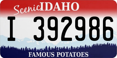 ID license plate I392986