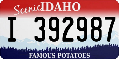 ID license plate I392987