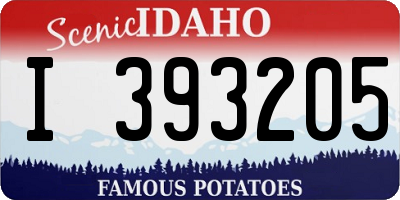 ID license plate I393205