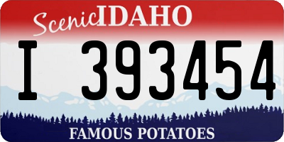 ID license plate I393454