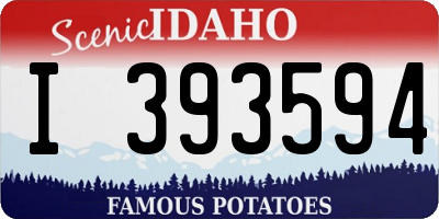 ID license plate I393594