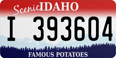 ID license plate I393604