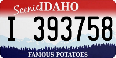 ID license plate I393758