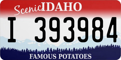 ID license plate I393984