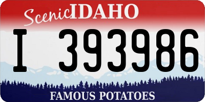 ID license plate I393986