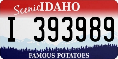 ID license plate I393989