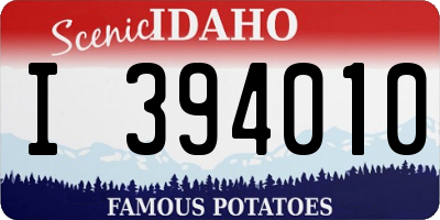 ID license plate I394010