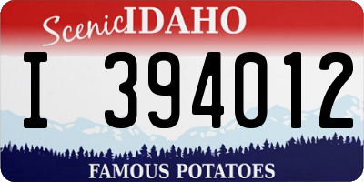 ID license plate I394012