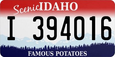 ID license plate I394016