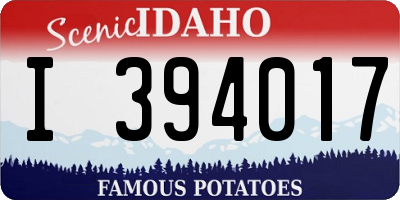 ID license plate I394017