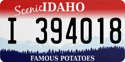 ID license plate I394018
