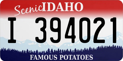 ID license plate I394021