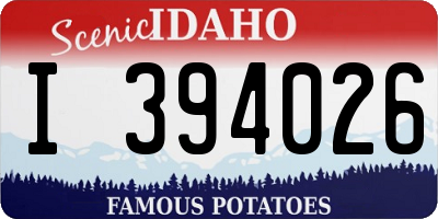 ID license plate I394026