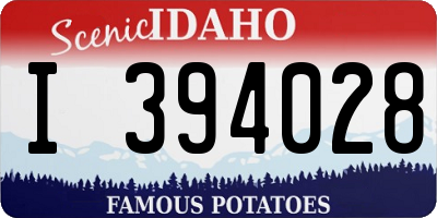 ID license plate I394028