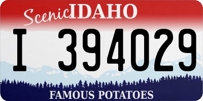 ID license plate I394029
