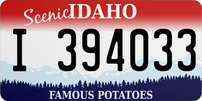 ID license plate I394033