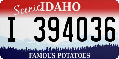 ID license plate I394036