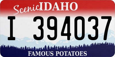 ID license plate I394037