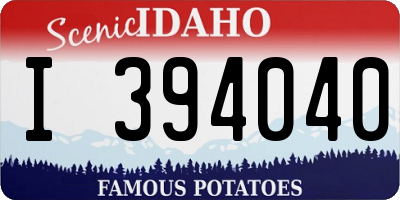 ID license plate I394040