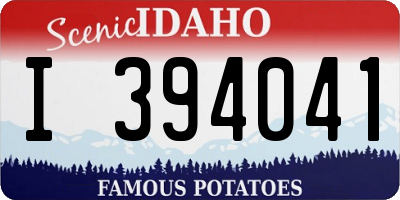 ID license plate I394041