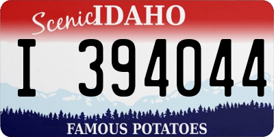 ID license plate I394044