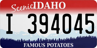 ID license plate I394045