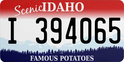 ID license plate I394065