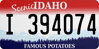 ID license plate I394074