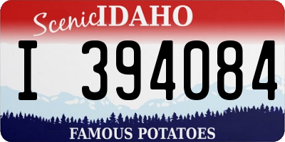 ID license plate I394084