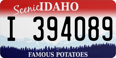 ID license plate I394089