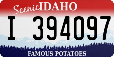 ID license plate I394097