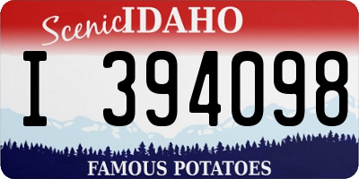 ID license plate I394098