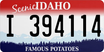 ID license plate I394114