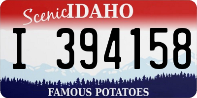 ID license plate I394158