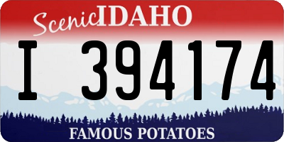 ID license plate I394174