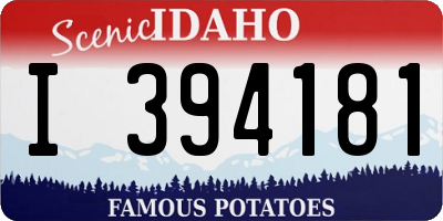 ID license plate I394181
