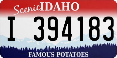 ID license plate I394183
